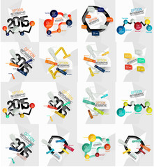 Fototapeta premium Set of light, paper design option infographic banner templates