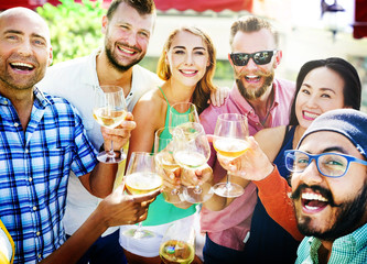 Diverse People Luncheon Outdoors Food Concept