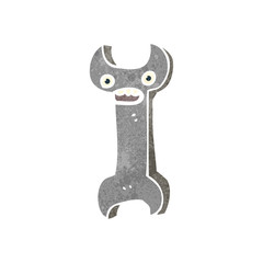 retro cartoon spanner
