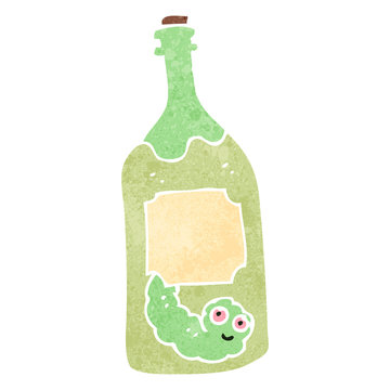 retro cartoon tequila bottle