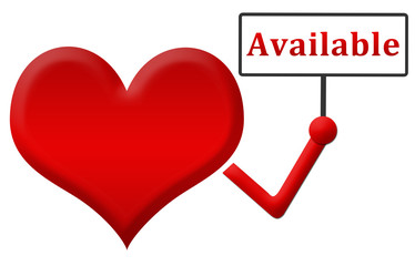 Available Heart Holding Signboard 