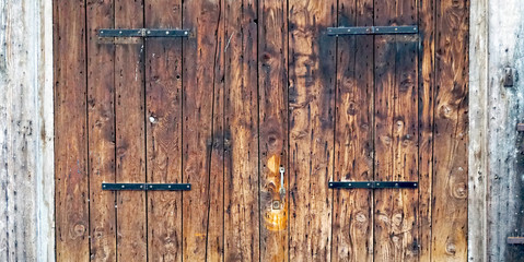close up charming old wooden door