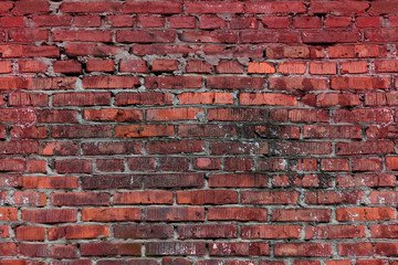 Old brick wall with red bricks