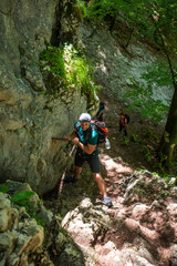 Obraz premium Group of people mountaineering