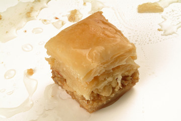baklava sweet made with honey and pistachio nuts