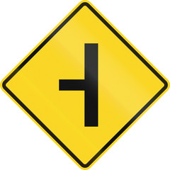 Canadian road warning sign - T-Intersection ahead. This sign is used in Ontario