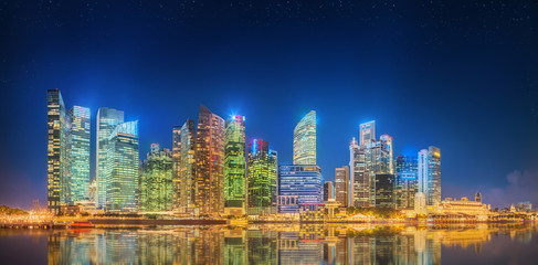 Naklejka premium Singapore Skyline and view of Marina Bay
