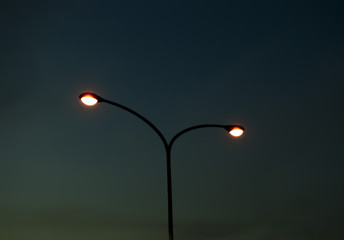 streetlight in evening