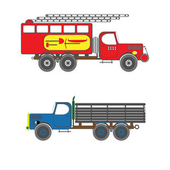 monochrome icon set with special purpose vehicle