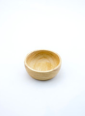 wooden bowl on white background