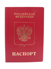 Russian passport on a white background