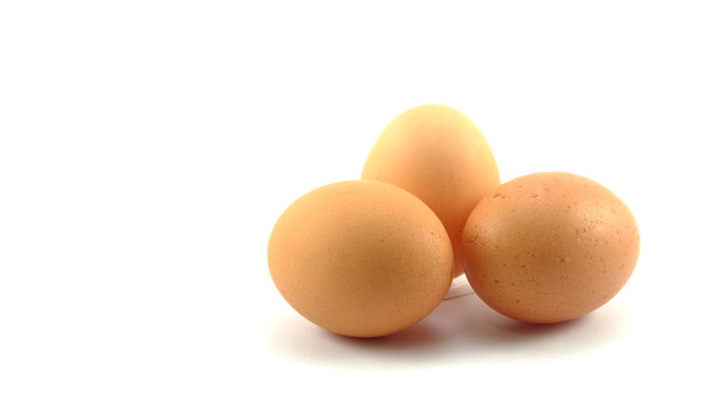 3 eggs isolated background