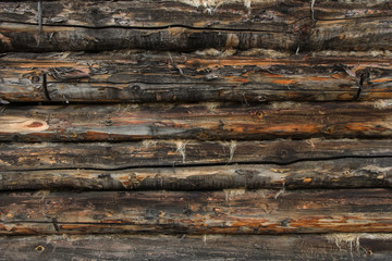 wall made of logs