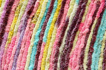 natural wool fabric with colorful hand made