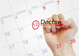 visit to  doctor appointment date on calendar