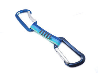 climber carabiner on white background