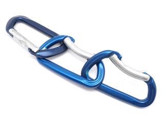 climber carabiner on white background