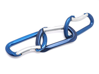 climber carabiner on white background