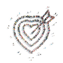 people in the shape of heart .