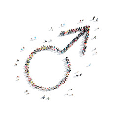 people in the shape of male sign