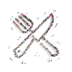 people in the shape of a table set