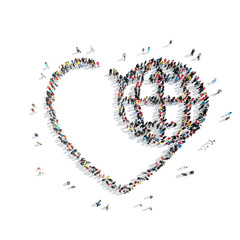 people in the shape of heart .