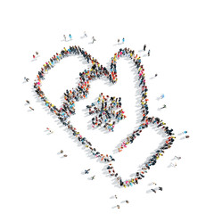 people in the shape of mittens, winter