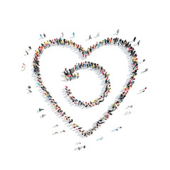 people in the shape of heart .