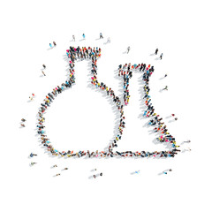 people in the shape of bulb