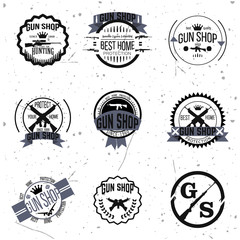 Gun shop logotypes and badges vector set - 88405021