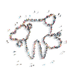 people in theshape of a tooth, dentistry.