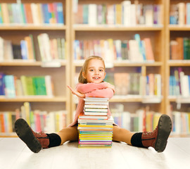 School Kid Education, Child Books, Little Girl Student, Library