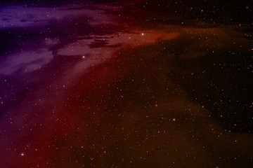 Fototapeta premium Space background with red nebula and stars.