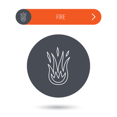 Fire icon. Hot flame sign.
