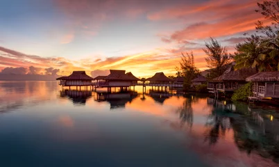 Foto auf Acrylglas Bora Bora, Französisch-Polynesien Sonnenuntergang auf Bora Bora 