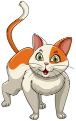 Cute kitten standing alone