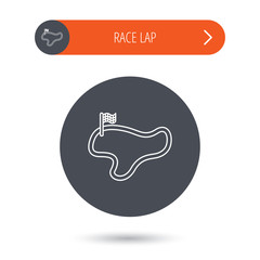 Race track or lap icon. Finish flag sign.