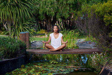 woman practicing yoga