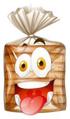 Loaf of bread with happy face