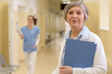 Doctor in hospital corridor