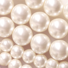 Pile of pearl on the white background