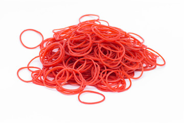 Red Rubber Band On white Background