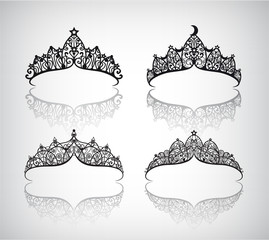 vector set of hand drawn lace beautiful decorated with pattern © marylia17