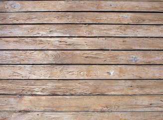 Fragment of an old wooden wall made of unpainted boards