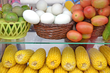 Raw ingredients for making Som Tum (Thai salad)