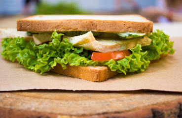 Vegan sandwitch with tofu