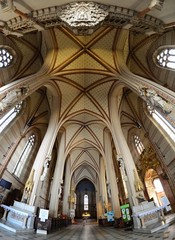 The interior of the temple nave St. Wenceslas in town Olomouc.