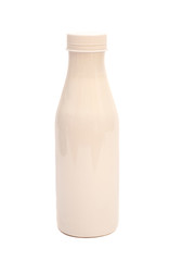 Bottle of milk on white background