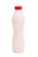 Plastic Bottle of milk isolated on white background