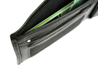 Black leather wallet
